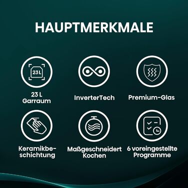 Мікрохвильова піч Hisense H20MOBS4HI 23 л з InverterTech, керамічним покриттям та цифровим керуванням