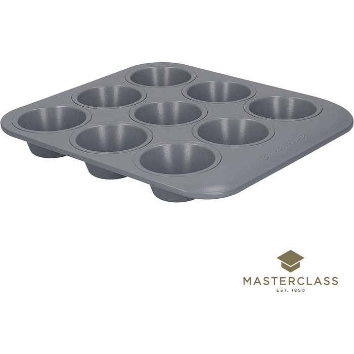 Форма для мафінів MasterClass Smart Ceramic, 9 форм, антипригарна, вуглецева сталь, 24x22 см, стійка до подряпин, штабельована
