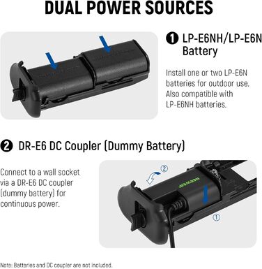 Грип батареї NEEWER BG-R10 для Canon EOS R5 R5C R6 R6 Mark II - сумісний з LP-E6/LP-E6N/LP-E6NH