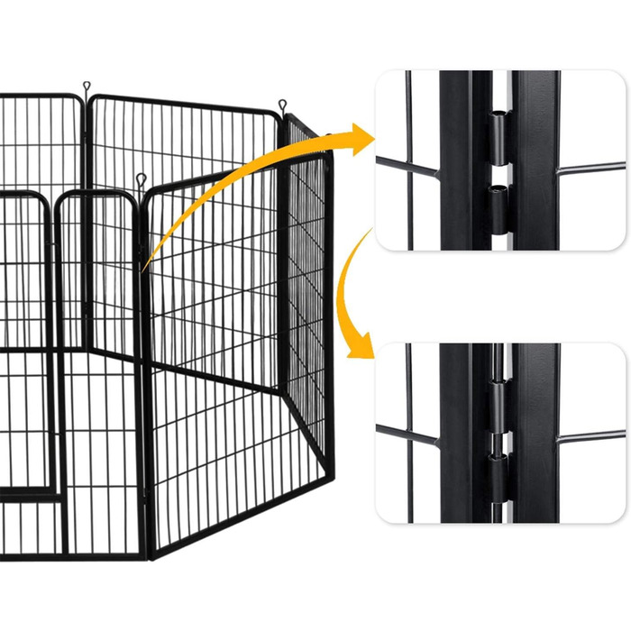 Забіг для цуценят Yaheetech 16-панельний, 60 см заввишки, для собак, кроликів, щурів, з 2 дверцятами, для дому та вулиці
