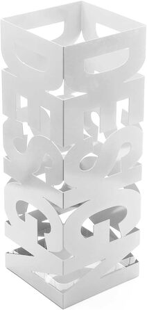 Modern White Metal Umbrella Stand for Entryway, Room, or Hallway - 52x18x18 cm