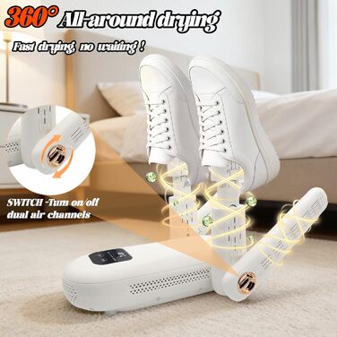 Електрична сушарка для взуття Herbst з 4 тримачами, таймером та 2 швидкостями для чобіт, лижних черевиків, шкарпеток та рукавичок