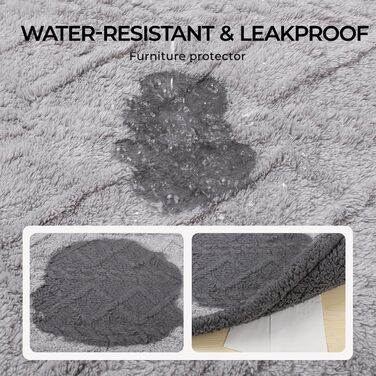 Водонепроникний коврик для собак Luciphia, флісовий, миючий, для собак та котів, захисний для дивану, ліжка, автокрісла, меблів, M (100 x 145 см), світло-сірий