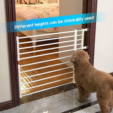 Розширюване переносне захисне ґратка для собак та дітей, сталевий каркас, чорний колір, висота 42/36 см