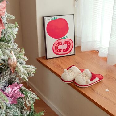 Тапочки зимові жіночі та чоловічі з м'якої плюшевої підкладки та піною з пам'яті, антиковзкі тапочки для дому/на вулицю, зручні сліпони для всієї родини Санта Клаус 40/41 EU