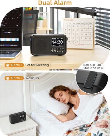 Портативне DAB/FM радіо з Bluetooth, екраном 2.4
