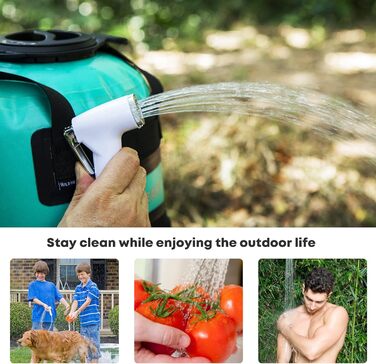 WILD HEAT Camping Shower 12L 22L Portable Shower for Camping with Foot Pump and Shower Bag Backpack