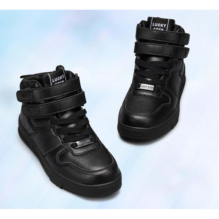 Жіночі баскетбольні черевики Lucky Step з клямками - стильні кросівки з штучної шкіри, чорного кольору, розмір 36 EU