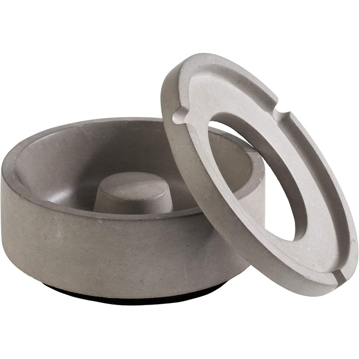 Бетонна попільничка APS Wind 'Element' – преміум якість, 3 відділення для сигарет, захист від подряпин, сірий колір, 10,5 x 5 см