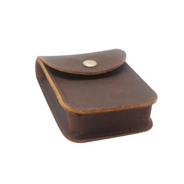 Boshiho Leather Card Holder Case - Genuine Leather Playing Card Case, Cigarette Case for Men, Gift (Dark Brown)