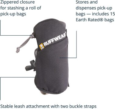 RUFFWEAR Stash Pouch Mini: компактний диспенсер для збору відходів собак, сірий Базальт, 12 x 5.7 см