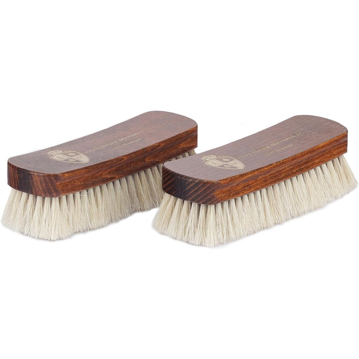 Langer & Messmer shoe brush made of fine horsehair for effectively polishing your shoes - The polishing brush for professional shoe care - Available individually or in a 2-pack