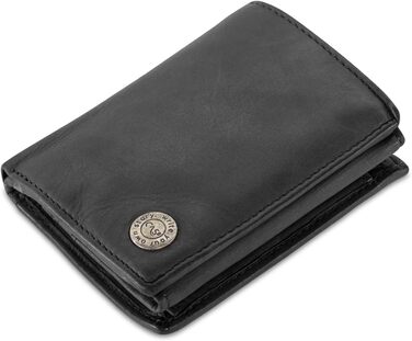 Cas8 Portmonee for Men MATS, Vertical Wallet, 100% Leather Wallet, Wallet with RFID Protection & 9 Card Slots, Flip-Up Wallet with Flap, Graphite