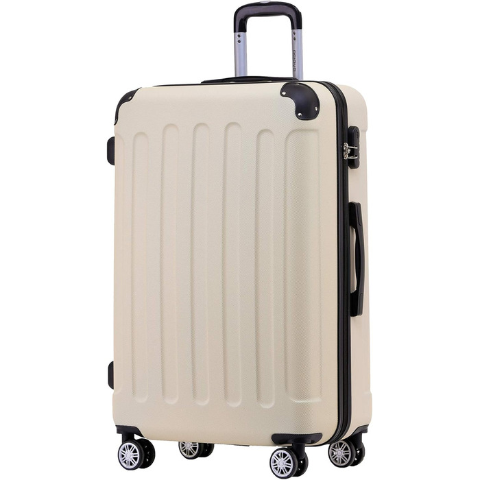 Набір валіз Beibye Hartschalen з ручкою-телескопом (M-L-XL) - темно-зелений, кремовий