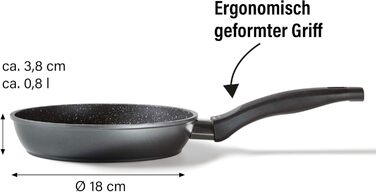 Сковорода STONELINE 16 см з антипригарним покриттям (камінь), для індукції, алюмінієва, сіра