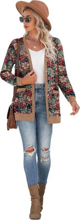 Жіночий трикотажний кардиган GRECERELLE з довгими рукавами, V-подібний виріз, з кишенями та ґудзиками, м'який, довгий, елегантний, для осені, в'язаний, колір морської хвилі (S)