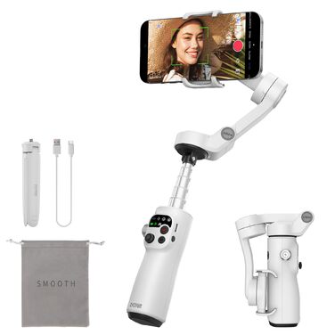 ZHIYUN Smooth Q5 Ultra - Стабілізатор для смартфона з AI-трекінгом, керуванням голосом, пультом ДУ, світлом, штативом, 13.5год роботи, 3-осьовий, Volg (Стандарт)