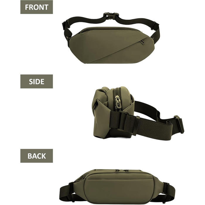 Чоловіча/Жіноча бананка з PU шкіри, водонепроникна, для спорту, подорожей, бігу, піших прогулянок, захист від крадіжок, елегантна, темно-зелена, велика