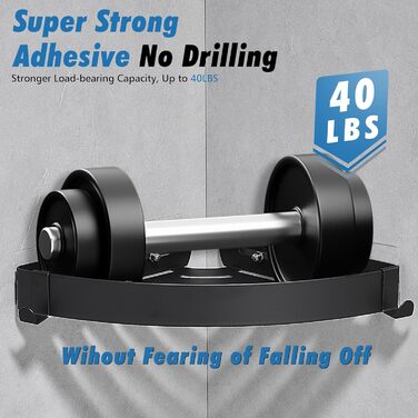 Поличка для душу без свердління, кутова, з нержавіючої сталі, 2 шт. (Чорний)