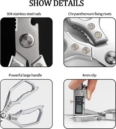 Ніж-ножиці кухонні з нержавіючої сталі, універсальні, з відкривачем для пляшок, для птиці, риби, м'яса, зелені, горіхів, придатні для миття в посудомийній машині