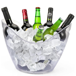 Емальований відро для шампанського 8L, відро для льоду, охолоджувач для вина та шампанського, велике відро для льоду, контейнер для фруктів та овочів (прозорий)