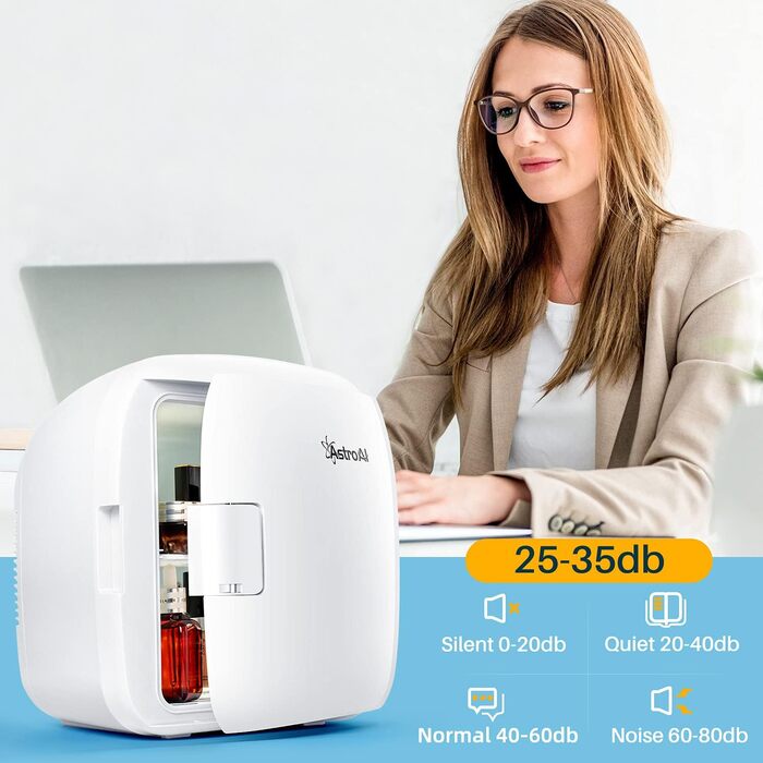 AstroAI Міні холодильник 9 літрів з охолодженням та нагріванням 12/230V для авто, дому, офісу та гуртожитку (білий)