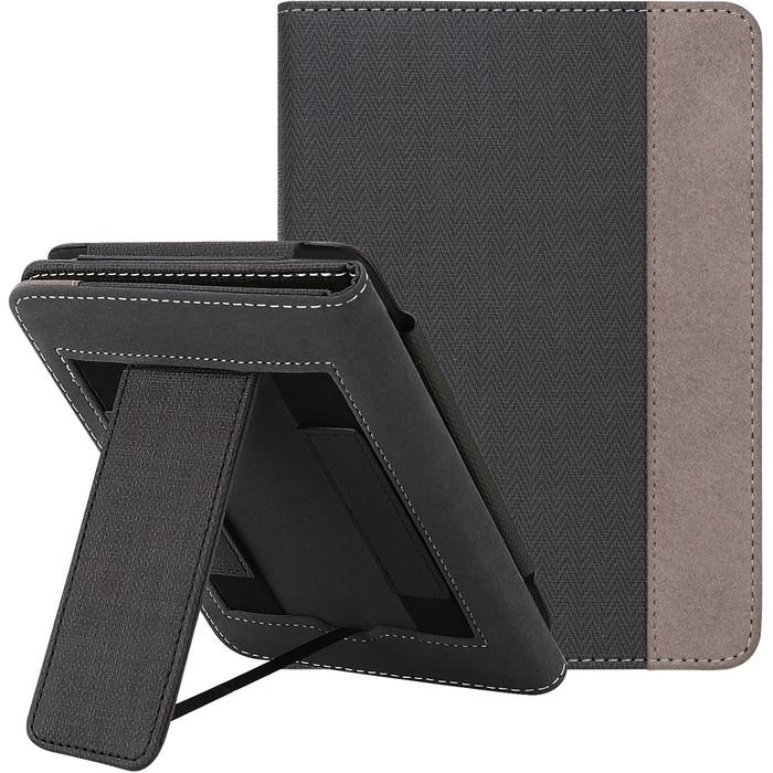 Чохол для Kindle 11-го покоління (2024/2022) WALNEW: захисна обкладинка з підставкою, двома петлями та авто-сном/пробудженням (Чорний)