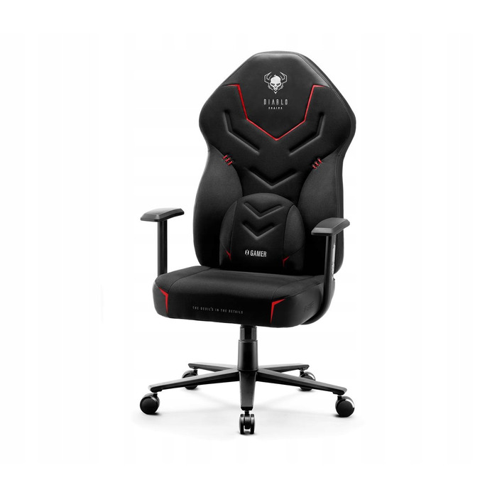 Ігрове крісло Diablo Chairs X-Gamer 2.0, тканина, чорне