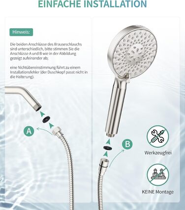 Душова лійка SR SUN RISE з фільтром, шлангом та картриджами, 9 функцій, високий тиск, для жорсткої води, видаляє хлор, важкі метали, бактерії.