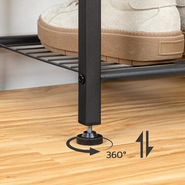 HOOBRO Coat Rack, Shoe Rack with Coat Rack, Clothes Rack with Shoe Storage, Shoe Cabinet with 5 Tiers, for Entryway, Dark Brown EBF80MT01G2