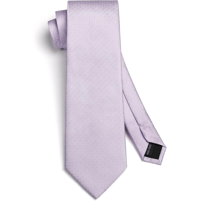 HISDERN Краватка для чоловіків з кишеньковим хустиком в горошок, для весілля, класичний бізнес-стиль, краватка в горох та комплект кишенькових хустинок, універсальний розмір (A-23 Лавандовий)