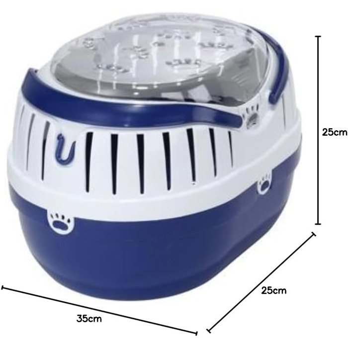 Транспортний бокс для тварин Europet Bernina Paw, блакитний, 35 x 25 x 25 см