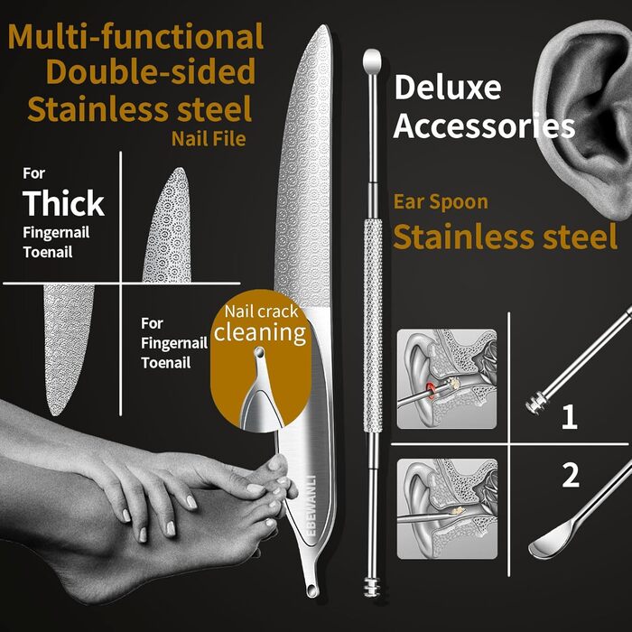 Кусачки для нігтів Zehennagelknipser для товстих нігтів, набір для літніх людей, широкі губки, прямі, міцні для врослих нігтів та пальців, обертові