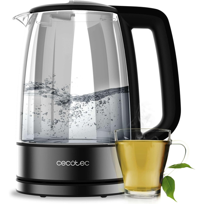Cecotec ThermoSense 1.7L Electric Kettle - Borosilicate Glass, 2200W, 360° Swivel Base, LED Indicator, Safety System