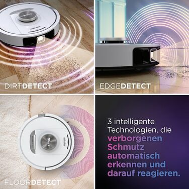 Робот-пилосос Shark PowerDetect з базою самоочищення, самостійно спустошується до 60 днів, для шерсті тварин, килимів та твердих підлог, з 3D- та LiDAR-навігацією, 14,5 см заввишки, білий