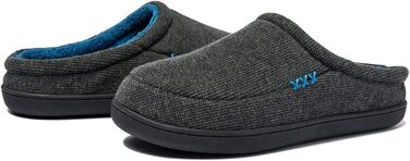 Тапочки халатні NewDenBer для дому, чоловічі/жіночі, з піною пам'яті, теплі, зручні, зимові, з антиковзкою гумовою підошвою, 37/38 EU, темно-сірий та синій