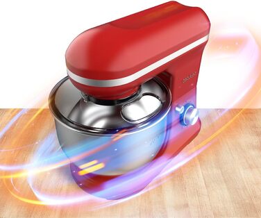 Кухонний комбайн Cecotec Cecomixer 250W з чашею з нержавіючої сталі, 3л, 5 функцій (місити, збивати, змішувати, монтувати, емульгувати), 6 швидкостей, червоний