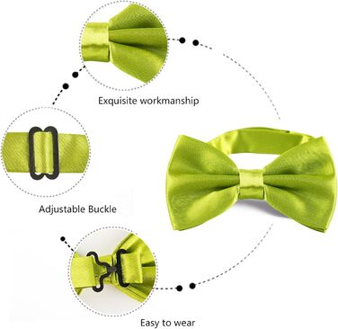 Метелик Alizeal чоловічий однотонний, з підтяжками та нагрудною хустинкою, подарунковий набір (132 - жовто-зелений)