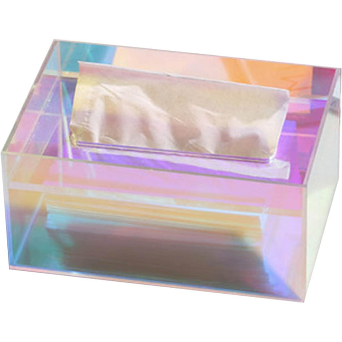 Tissue Box, Tissue Box, Rectangular Acrylic Colorful Tissue Box Holder Serviette Box with Large Opening, Sinkable Cover Tissue Box Tissue Box for Toilet Lid