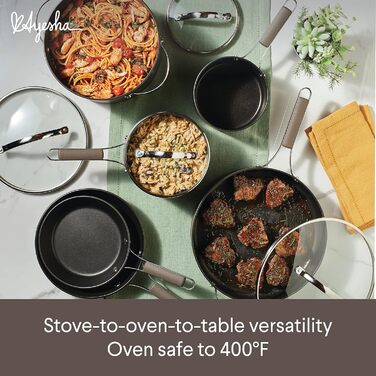 Набір кухонного посуду Ayesha Curry, 10 предметів, антипригарне покриття, антрацит