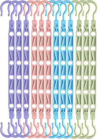 Набір вішалок для одягу Magic Hangers, 8 шт. з 6 отворами та 360° обертанням, міцні гачки для важких речей, органайзер для шафи, ідеально для студентів та дівчаток, чорний (8 шт.)