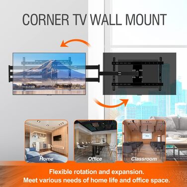 Настінний кріплення для телевізора поворотний, 1200 мм, для LCD/LED/OLED TV 37-75 дюймів, кріплення для телевізора, MAX VESA 600x400 мм, до 45 кг