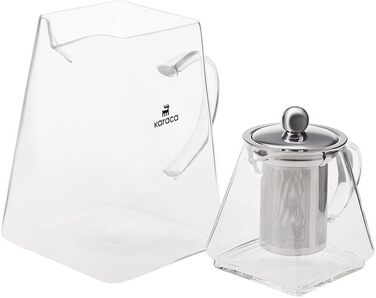 Karaca Dora Teapot, 4.5 L Teapot, 1.8 L Kettle, suitable for gas and electric cooktops, Teapot, Turkish teapot (cezve), and Teapot Set, Teapot (not induction compatible), (M, Giza Glass)