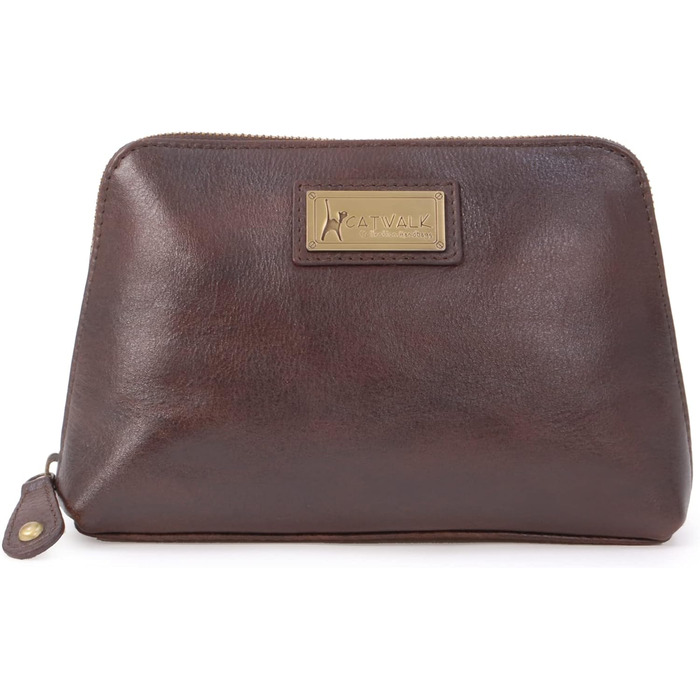 Сумка для косметики Emma Catwalk Collection з натуральної шкіри, коричнева