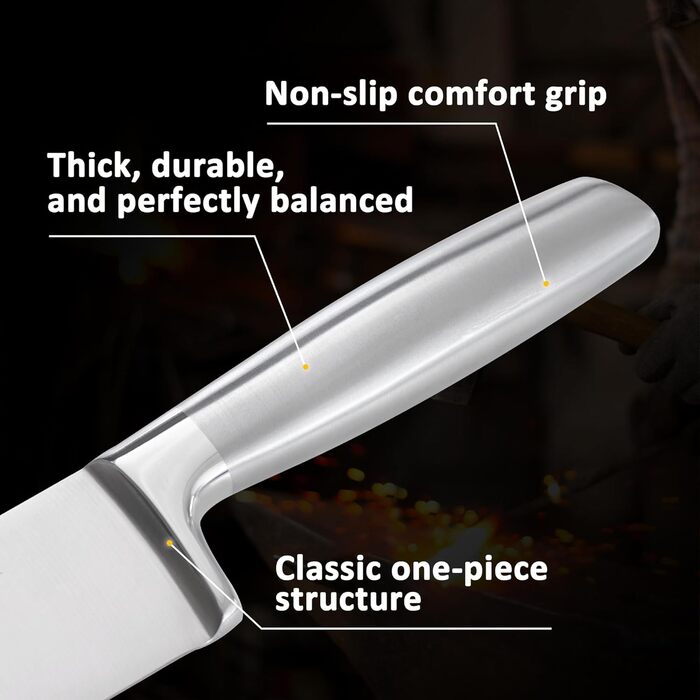 13-Piece Premium Stainless Steel Knife Block Set with Magnetic Storage - Ergonomic Handles, Kitchen Chef's Knife Set, Acacia Wood Block with Leather Strap