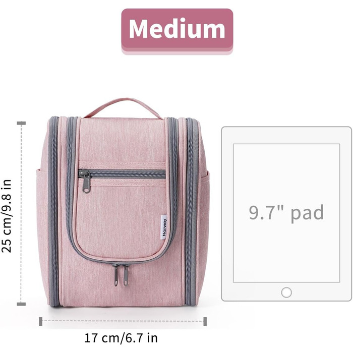 Косметичка для подорожей Narwey Klein: жіноча та чоловіча, для дітей, рожева (компактна)