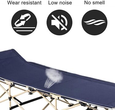 Розкладне ліжко для кемпінгу Trintion XL - міцна та зручна для відпочинку на природі, вдома та в подорожах (250 кг)