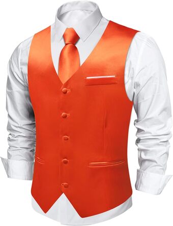 Світло-помаранчевий смокінговий жилет та краватка DiBanGu, 8-елементний комплект, для вечірніх та формальних заходів, XXL