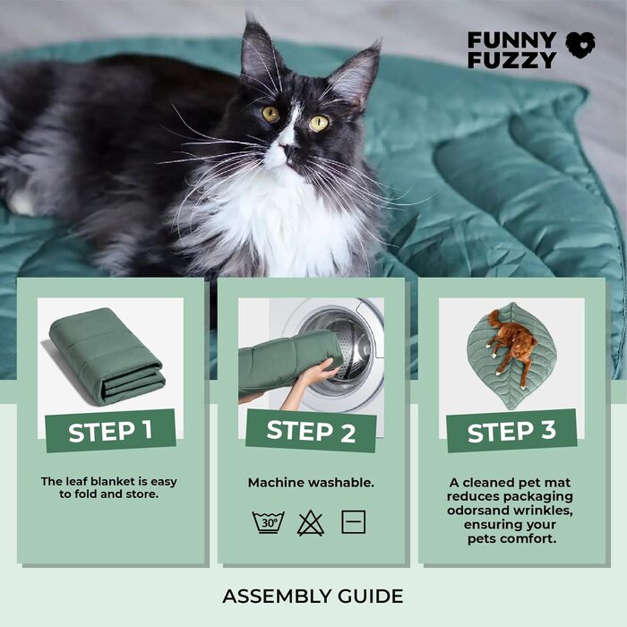 М'яка підстилка для собак та котів FUNNY FUZZY, двостороння, з дизайном листя, машинне прання, для ліжка, дивану, підлоги, захист меблів, колір гінкго-жовтий