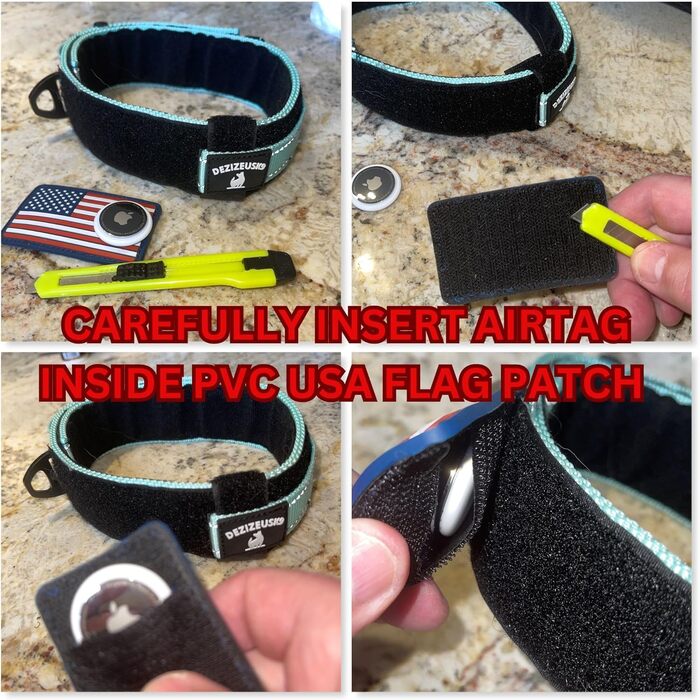 Нашийник для собак K9, тактичний, військового стилю, 5.1 см, міцний нейлон, для великих собак, прапор США (50.8 - 71.1 см, чорний)